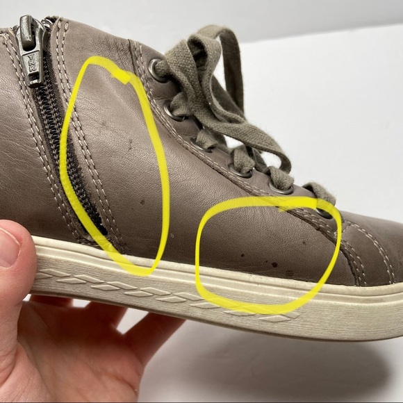 Rockport Cobb Hill Willa Mid Top Gray Brown Leather Sneakers Shoes - Picture 10 of 15